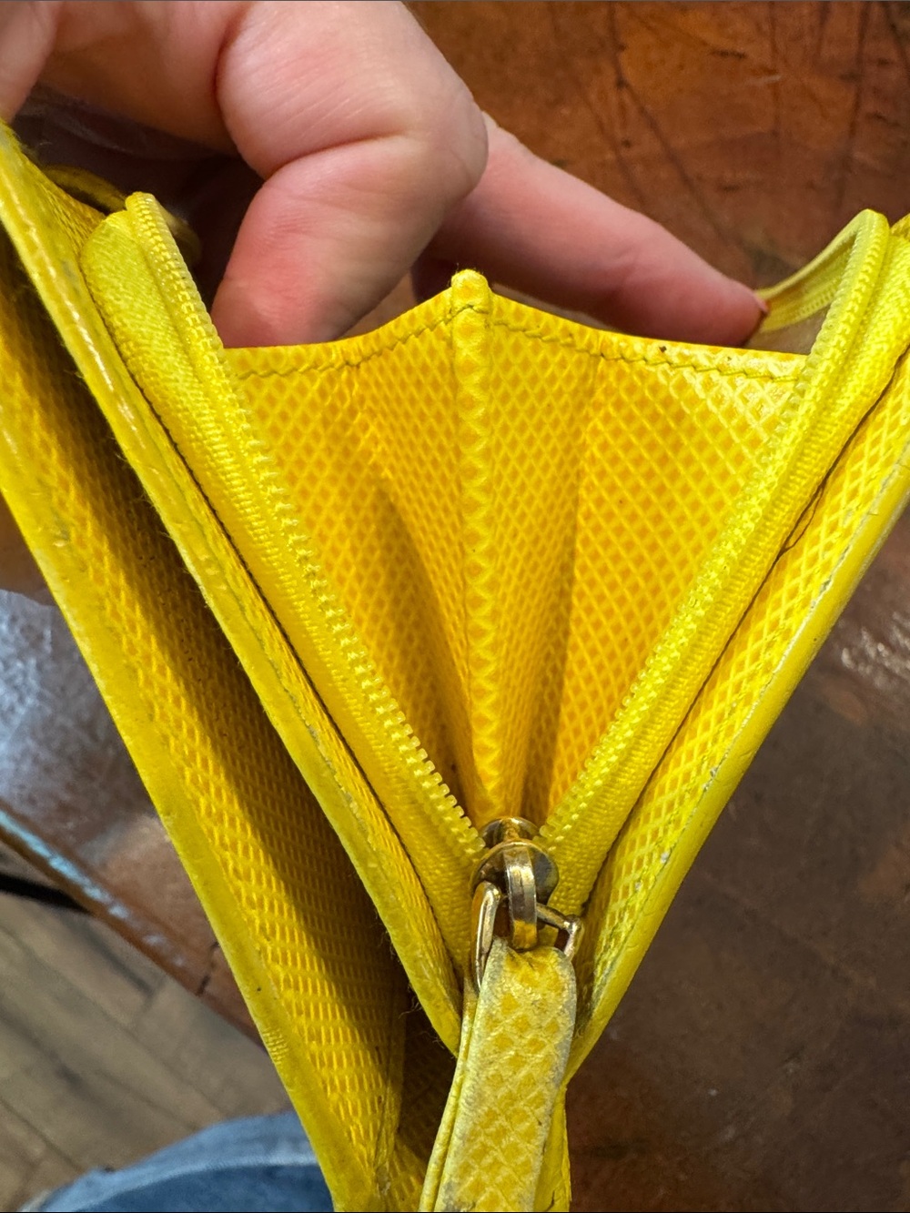 Bottega Veneta Yellow Leather Snap Wallet - Picture 8 of 16
